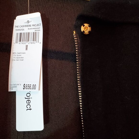 NWT The Cashmere Project Long Cardigan sz. M - w/ pockets & zipper! Orig $656! - Picture 8 of 10